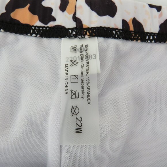 Leopard Print Womens Swim Shorts 22W High Waist Stretchy Polyester - Picture 4 of 4